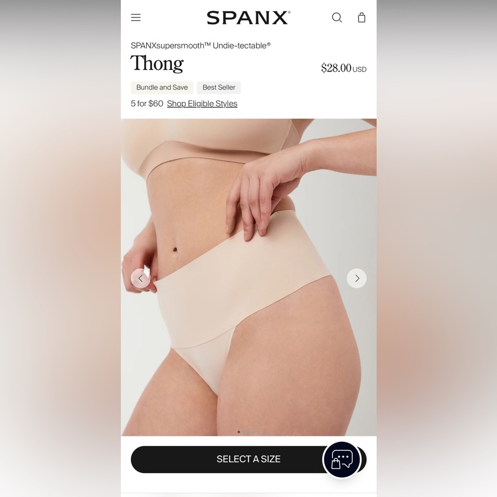 SPANX Seamless Beige Thong